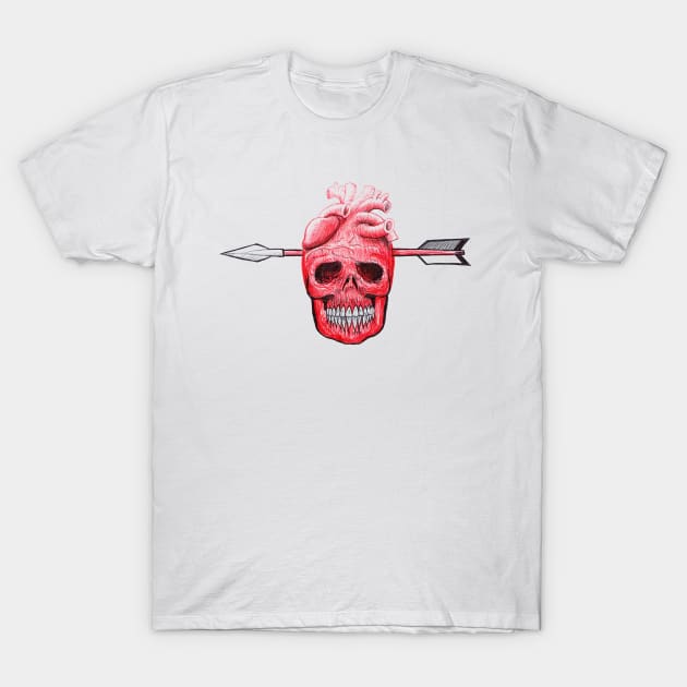 skull heart T-Shirt by JPT